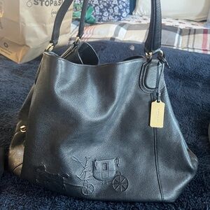 Coach Hobo Black Monogrammed Bag